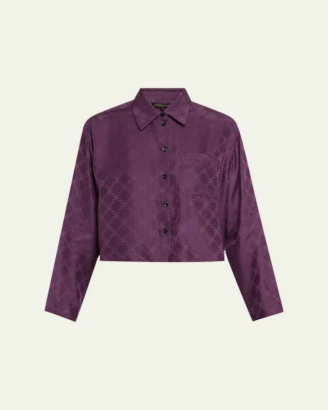 Cropped Handcuff Jacquard Pajama Top